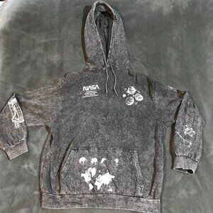 swtr027 - Gray Hyper Space NASA planetary hoodie Large